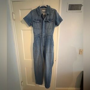 Good American Light Blue Denim Jumpsuit